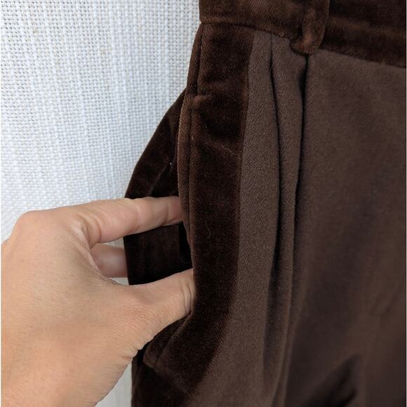 Valentino Miss V Brown Wool High-rise Straight Leg Pants, size IT40/US4 - Picture 6 of 10